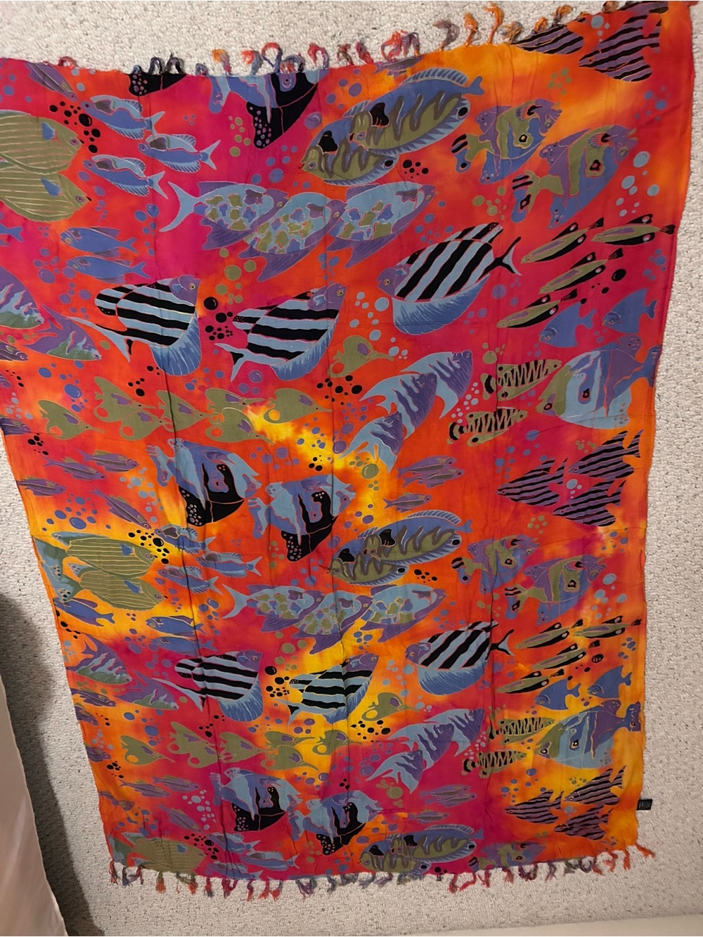 Koko Knot Vibrant Orange Multicolor Rayon Sarong